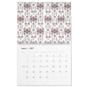 ein weißer Hintergrund mit rotem Muster Kalender (Mär 2027)