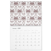 ein weißer Hintergrund mit rotem Muster Kalender (Jan 2027)