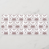 ein weißer Hintergrund mit rotem Muster Menükarte (Vorderseite)