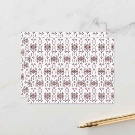 ein weißer Hintergrund mit rotem Muster Postkarte (Vorderseite/Rückseite Beispiel)