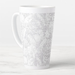 Ein weißer Hintergrund mit spielerischer Darstellu Milchtasse