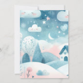 Ein weißer Holzelementar zum ersten Geburtstag Einladung (Rückseite)