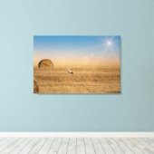 Ein weißer Storch Leinwanddruck (Insitu (Holzboden))