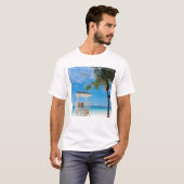 Ein weißer Strand des Leibwächter-Posten-|, T-Shirt (Vorne ganz)