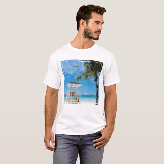 Ein weißer Strand des Leibwächter-Posten-|, T-Shirt (Vorne ganz)