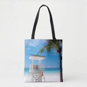 Ein weißer Strand des Leibwächter-Posten- , Tasche