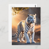 Ein weißer Tiger Postkarte (Vorne/Hinten)