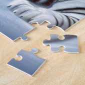 Ein weißer Tiger sitzt im Schnee Puzzle (Seite)