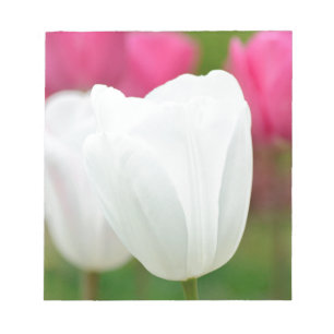 Ein weißer Tulip Notizblock