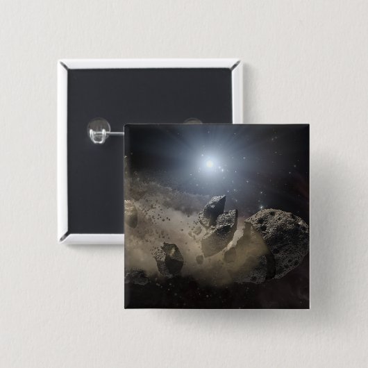 Ein weißer Zwergstar Button (Vorne & Hinten)