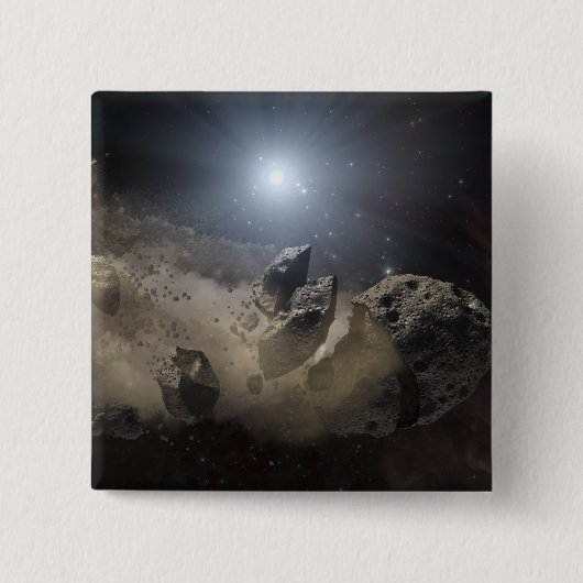 Ein weißer Zwergstar Button (Vorderseite)