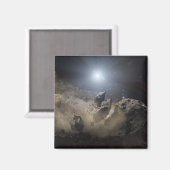 Ein weißer Zwergstar Magnet (Vorderseite/Rückseite)