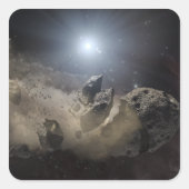 Ein weißer Zwergstar Quadratischer Aufkleber (Vorderseite)