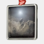 Ein weißer Zwergstar Silbernes Ornament (Links)