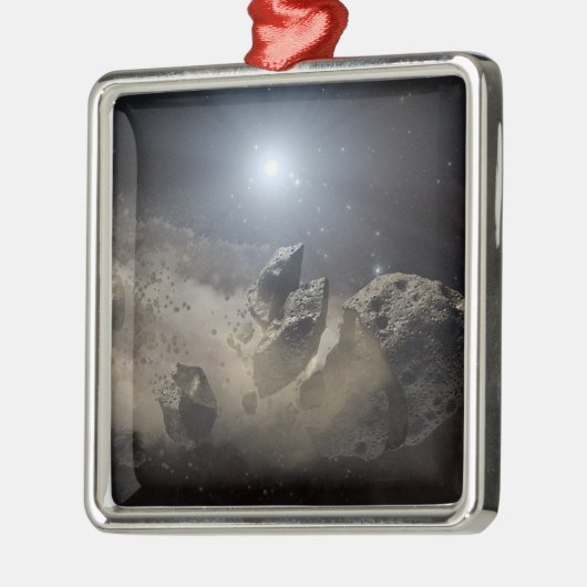 Ein weißer Zwergstar Silbernes Ornament (Links)