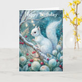 Ein weißes Eichhörnchen Karte (Gelbe Blume)