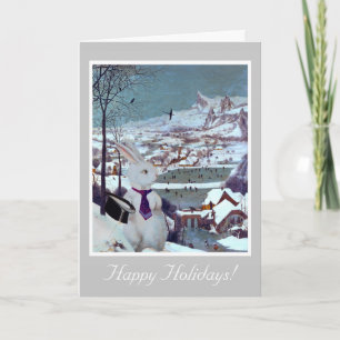 Ein weißes Kaninchen Weihnachten - Vintage-Kunstka