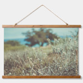 Ein weißes Leuchtturm und ein Olivenbaum Wandteppich Mit Holzrahmen (Vorderseite 2)