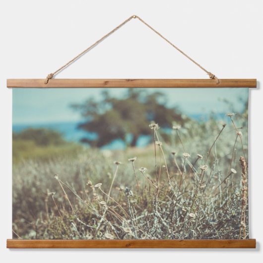 Ein weißes Leuchtturm und ein Olivenbaum Wandteppich Mit Holzrahmen (Vorderseite 2)