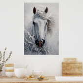 Ein Weißes Pferd Poster Kunst Druck Wandkunst (Küche)
