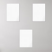 Ein weißes Quadrat, umgeben von einem schwarzen Ra Bilderwand Sets (Vorderseite)