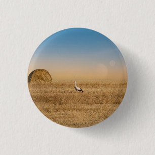 Ein Weißstorch Button
