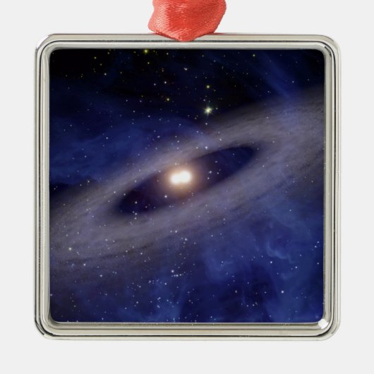 Ein weit entferntes Sonnensystem Ornament Aus Metall (Vorne)