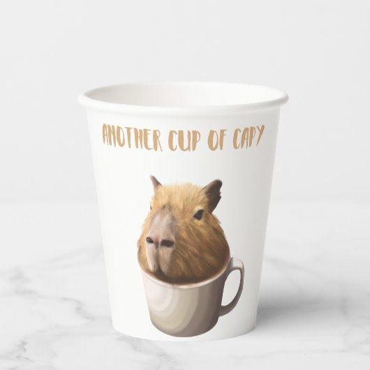 Ein weiterer Cup in Capybara mit Niedlicher Capyba Pappbecher (Vorderseite)