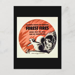 Ein weiterer Feind, Waldbrände Vintag zu erobern Postkarte