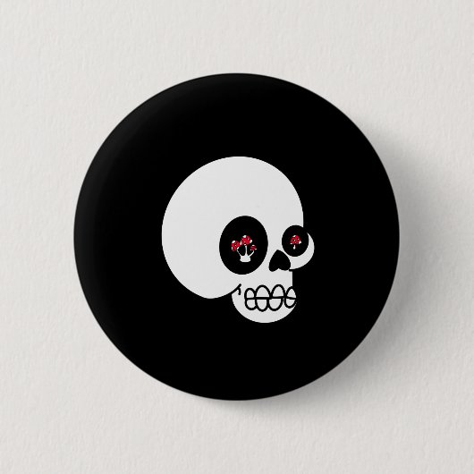 Ein weiterer Pilz-Schädel-Knopf Button (Vorderseite)
