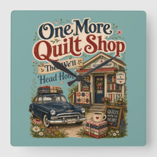 Ein weiterer Quilt-Shop im vintage Cottage-Szene Quadratische Wanduhr