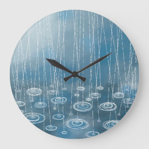 Ein weiterer Regentag Große Wanduhr