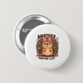 Ein weiterer Tag Niedlich Capybara Lover Pink Button (Vorne & Hinten)