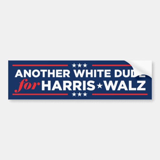 Ein weiterer weißer Typ für Harris Walz 2024 Autoaufkleber (Vorne)
