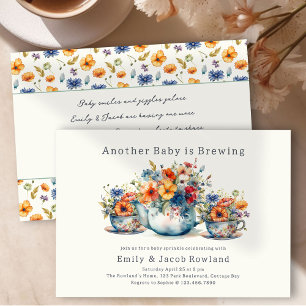 Ein weiteres Baby braut Florale Teetassen Sprinkle Einladung