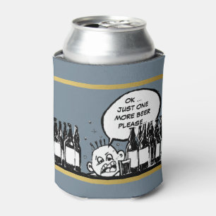 ein weiteres Bier, cooler betrunkener Cartoon Dosenkühler