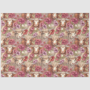Ein weiteres Design der Floral Highland Cow Serie Seidenpapier