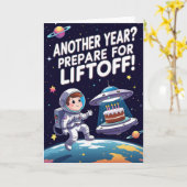 Ein weiteres Jahr? Bereiten Sie sich auf Liftoff v Karte (Gelbe Blume)