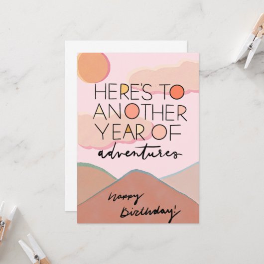 Ein weiteres Jahr der Abenteuer Einladung (Vorderseite/Rückseite Beispiel)