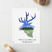 Ein weiteres Jahr der Begrüßungskarte des Elks Mitteilungskarte (Vorderseite/Rückseite Beispiel)