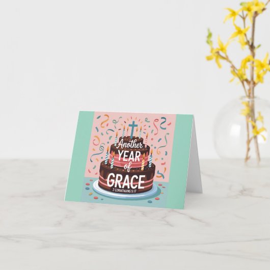 Ein weiteres Jahr der Gnade Christlicher Geburtsta Karte (Gelbe Blume)