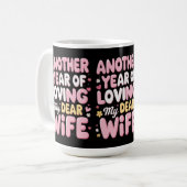 Ein weiteres Jahr der Liebe - Romantischer Jahrest Kaffeetasse (Vorderseite Links)