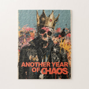 "Ein weiteres Jahr des Chaos" Punk-Totenkopf-König Puzzle