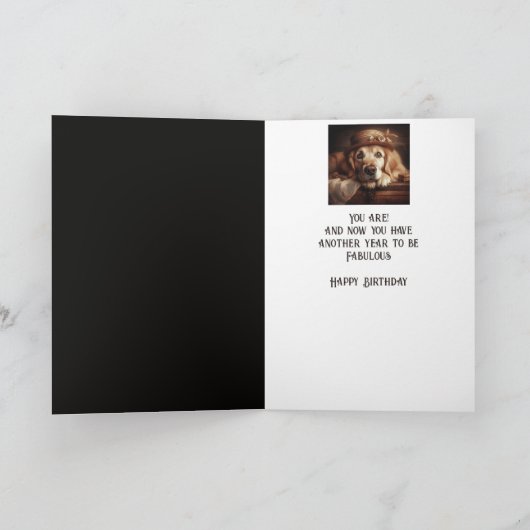 Ein weiteres Jahr für einen tollen Spaß Hund Karte (Innenseite)