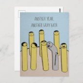 Ein weiteres Jahr graues Haar Funny Old Birthday P Postkarte (Vorne/Hinten)