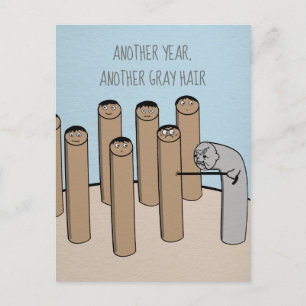 Ein weiteres Jahr Grauhaar Funny Old Birthday Card Postkarte