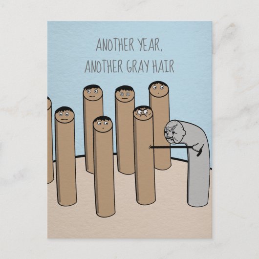 Ein weiteres Jahr Grauhaar Funny Old Birthday Card Postkarte (Vorderseite)