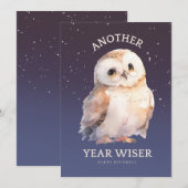 EIN WEITERES JAHR WISER NIEDLICH EIGENTUM FEIERTAGSKARTE (Vorne/Hinten)