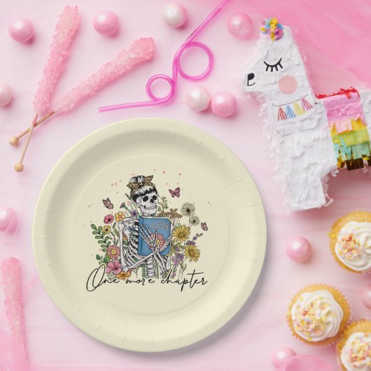 Ein weiteres Kapitel Blumenskelett Pappteller (Party)