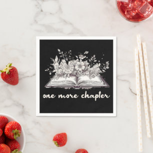 Ein weiteres Kapitel Buch mit Blumen Serviette